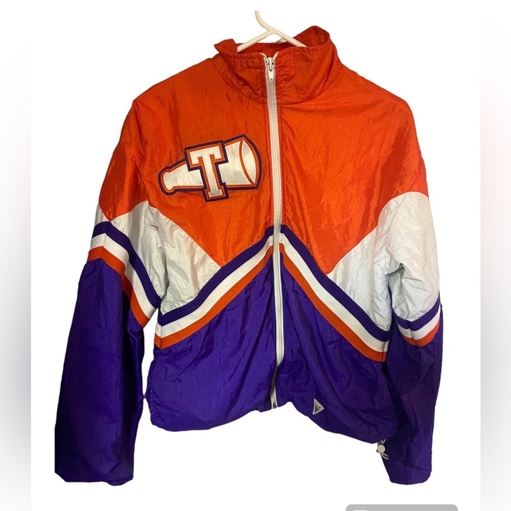 Varsity vintage zip up warmup windbreaker jacket ladies small